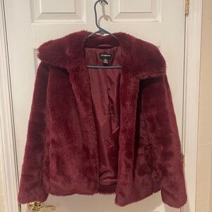 Liz Claiborne Deep Red Teddy Jacket